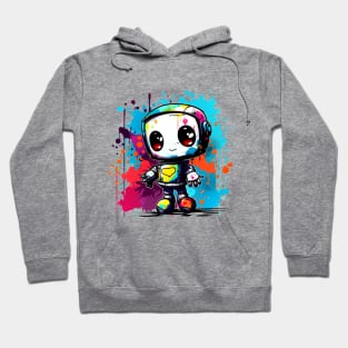 Cute cartoon Robot. Funny cyborg. Hoodie